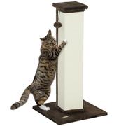 81cm Cat Scratching Post with Sisal Rope Hanging Ball Soft Plush Brown