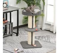 81cm Cat Tree Kitten Activity Center Tower Scratching Post Lamb Cashmere Perch PawHut Grey One Size