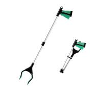 81cm Long Trash Picker Grabber Reacher Tool for Elderly Disabled,Foldable Litter Pick Up Tool Lightweight Mobility Aid Gripper with Magnetic Head (Green)