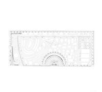 81in1 Geometric Ruler Drawing with Office Scale for Template and Graphic Design Plus Plotting in Transparent Out Technical Classroom
