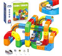 81PCS Electric Train Set,Magic Rail Cube Train Track Toys for Boys & Girls