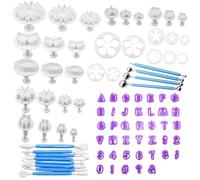 81PCS Fondant Tools, Fondant Letter Cutters Flower Sugarcraft Clay Kit Icing Sculpting Modelling Tool Cake Decorating Tools for DIY Cookies Cake