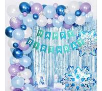 81PCS Frozen Gefroren Theme Party Balloons Blue Birthday Balloons Garland Birthday Arch Party Decoration