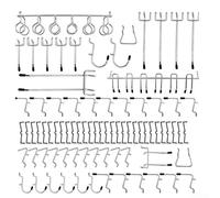81pcs Pegboard Hooks Assortment 1/4" Galvanized Steel