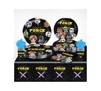 81Pcs Stars Birthday Party Supplies Black Galaxy Plates and Napkins Tableware Sets Outer Space Theme Party Decorations for Mens Boys Baby Shower Night Sky Galaxy Theme Birthday Party Favors Serve