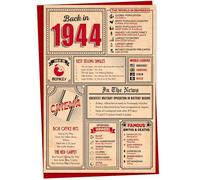 81st Birthday Card - Back in 1944 In This Year Card, Greeting for Men and Women, Birthday Cards for Women, Celebration Gifts Men, 81st Anniversary Cards, A5