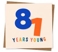 81st Birthday Card, Colourful Design