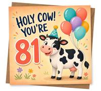 81st Birthday Card for Her, Funny Balloons Party Design