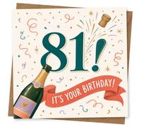 81st Birthday Card for Her, Funny Confetti Design