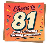 81st Birthday Card for Her, Funny Confetti Design