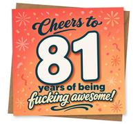 81st Birthday Card for Her, Funny Confetti Design
