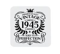 81st Birthday Gift for Men Vintage 1945 Aged to Perfection Printed Coaster Present for 81 Year Old Etched Printed Placemat (Printed Coaster)