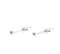 81stgeneration 2mm Sterling Silver Ball Stud Earrings for Women - Simple Small Tiny 925 Silver Round Bead Studs - Essential Minimalist Jewellery - Plain Geometric Hypoallergenic Push Back Earrings