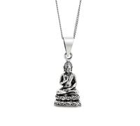 81stgeneration 925 Silver Sitting Buddha Necklace for Women and Men - Sterling Silver Buddhist God Pendant - Spiritual Amulet for Protection - Symbolic Jewellery for Meditation and Mindfulness