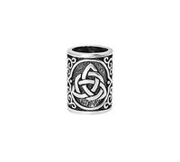 81stgeneration 925 Sterling Silver Celtic Trinity Knot Hair Tube Bead Unisex - Triquetra Knotwork Braid and Beard Accessory - Wiccan Symbol Cylinder Charm - Symbolic Dreadlock Beads - Hair Jewellery