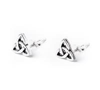 81stgeneration 925 Sterling Silver Trinity Knot Stud Earrings for Women - Small Celtic Triquetra Studs - Traditional Irish Jewellery - Symbolic Gift - Triangle-Shaped Knotwork Earrings