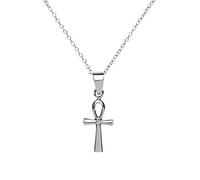 81stgeneration Ankh Pendant - 925 Sterling Silver Necklaces for Women 18" - Solid Silver Chain Egyptian Cross Men's Necklaces - Gift for Men - Wiccan Jewellery