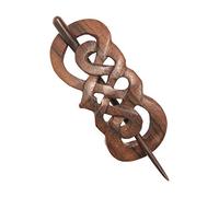 81stgeneration Carved Natural Wood Celtic Knot Hair Barrette - Boho Hairpin Hair Stick - Elegant Wooden Hair Pins for Women Wedding - Vintage Style Handmade Hair Accessories