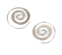81stgeneration Karen Hill Tribe Silver Flat Spiral Threader Earrings - 999 Pure Silver Tribal Pull-Through Hoops for Women - Unique Boho Festival Hoop Earrings - Minimalist Design for Everyday Wear