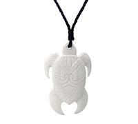 81stgeneration Maori Turtle Carved Bone Pendant Engraved with Tribal Pattern - NZ-Style Honu Jewellery - Symbolic Handmade Bone Carving - Adjustable Cord Necklace - Marine-Life Surfer Accessories