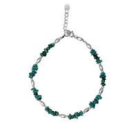 81stgeneration Natural Turquoise Bead Bracelet for Women in 925 Sterling Silver - Blue-Green Gemstone Chip Strand Bracelet for Stacking - Beaded Boho Jewellery - Colourful Birthstone Bracelets