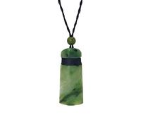 81stgeneration Nephrite Jade Small Toki Blade Pendant Necklace - Maori Style Cord Surfer Necklace for Men and Women - Natural Greenstone Jewellery - Hand-Carved Green Gemstone Amulet Jewellery