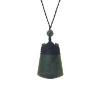 81stgeneration Nephrite Jade Toki Blade Pendant Necklace - Maori Style Cord Necklace for Men and Women - Natural Greenstone Jewellery - Smooth Hand-Carved Design - Green Gemstone Statement Jewellery