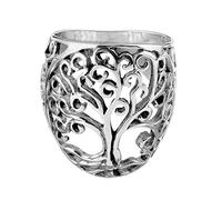 81stgeneration Sterling Silver Filigree Tree of Life Statement Ring for Women and Men - Chunky Wide Band Celtic Dome Ring in 925 Silver - Spiral Openwork Symbolic Spiritual Jewellery