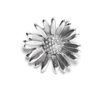 81stgeneration Sterling Silver Large Daisy Pendant on 18" Curb Chain - 925 Silver Flower Necklace for Women - Intricate Nature-Inspired Jewellery - 3D Textured Birth Flower Design - Mother's Day Gift