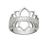81stgeneration Sterling Silver Lotus Flower Ring for Women - Hindu Sacred Geometry Symbol - 925 Silver Openwork Ring - Nature-Inspired Spiritual Gift - Yoga Meditation Jewellery