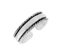 81stgeneration Sterling Silver Twisted Rope Toe Ring - Nautical Adjustable Midi Finger Pinky Adjustable Band Ring for Women - Bali-Style 925 Silver Foot Jewellery