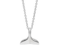 81stgeneration Sterling Silver Whale Tail Necklace for Women - 925 Silver Mermaid Tail Pendant With Curb Chain - Beachy Boho Necklaces for Women - Marine-Life Ocean Jewellery