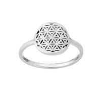 81stgeneration Thin Band Round Seed of Life Sterling Silver Rings for Women 925 - Ladies Rings - Cut Out Sacred Geometry Promise Stacking Ring - Boho Jewellery for Daughter - Yoga Spiritual Gifts