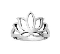 81stgeneration Women's 925 Sterling Silver Cut Out Lotus Flower Ring