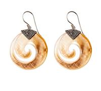 81stgeneration Women's 925 Sterling Silver Mother of Pearl Maori Koru Tribal Dangle Earrings