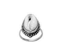 81stgeneration Women's 925 Sterling Silver Natural Cowrie Shell Boho Beach Bali Vintage Style Ring