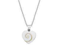 81stgeneration Women's 925 Sterling Silver Small Heart Shiva Eye Shell Pendant Necklace, 18"