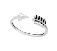 81stgeneration Women's 925 Sterling Silver Thin Band Bow Arrow Wraparound Stackable Adjustable Ring