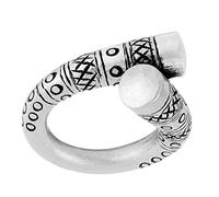81stgeneration Women's 999 Fine Silver Karen Hill Tribe Wraparound Etched Pattern Chunky Ring
