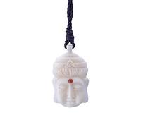 81stgeneration Women's Men's Hand Carved Bone Tibetan Buddha Third Eye Meditation Pendant Necklace