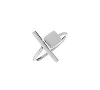 81stgeneration Women's925 Sterling Silver Thin Geometric Bar Square Open Adjustable Ring