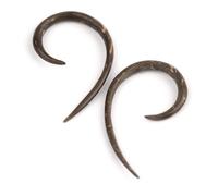 81stgeneration Wooden Spiral Stretcher Earrings 3mm 10 Gauge - Simple Swirl Handmade Talon Ear Tapers - Tribal Gauges for Men - Wood Pull-Through Hoop Earrings for Women - Wooden Expander Earrings
