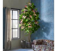 82-144cm Large Artificial Ficus Tree Fake Magnolia Plants Branch Tall Banyan Tree Faux Nandina Tree Rubber For Home Garden Decor 110cm 43.31in 1pc Light Purple