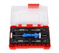 82 Degree Carbide Tipped Countersink Drill Bit Set for Wood with Adjustable Depth Stop, 5 - Piece Pilot Screw Hole Set for Hardwood, Plywood, MDF and Aluminum