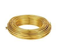 82 Feet 9 Gauge Golden Aluminum Craft Wire 3mm Flexible Metal Artistic Beading Wire for DIY Jewelry Making Sculpture Crafts