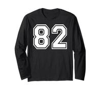 82 Number Eighty-Two Team Sports Graphic Matching Varsity Long Sleeve T-Shirt