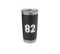 82 Number Eighty-Two Team Sports Grunge Varsity Matching Stainless Steel Insulated Tumbler