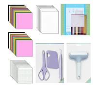 82 Pcs Accessory Pack For Cricut Maker And For Explore Air (Adhesive Vinyl Htv Vinyl Transfer Tape Printable Stickers Insert Cards Ruler Cutting Mat Roller Shard)