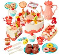 82 pcs DIY Make Your Own Birthday Cake Toy for Kids with Musical Candle Cute Cake Sings
