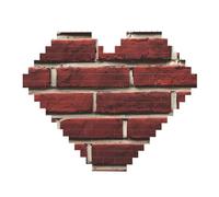 82 Piece Heart Shaped Building Brick Puzzle Art Block 3D Jigsaw Desk Decor Brick Red Stone Print
